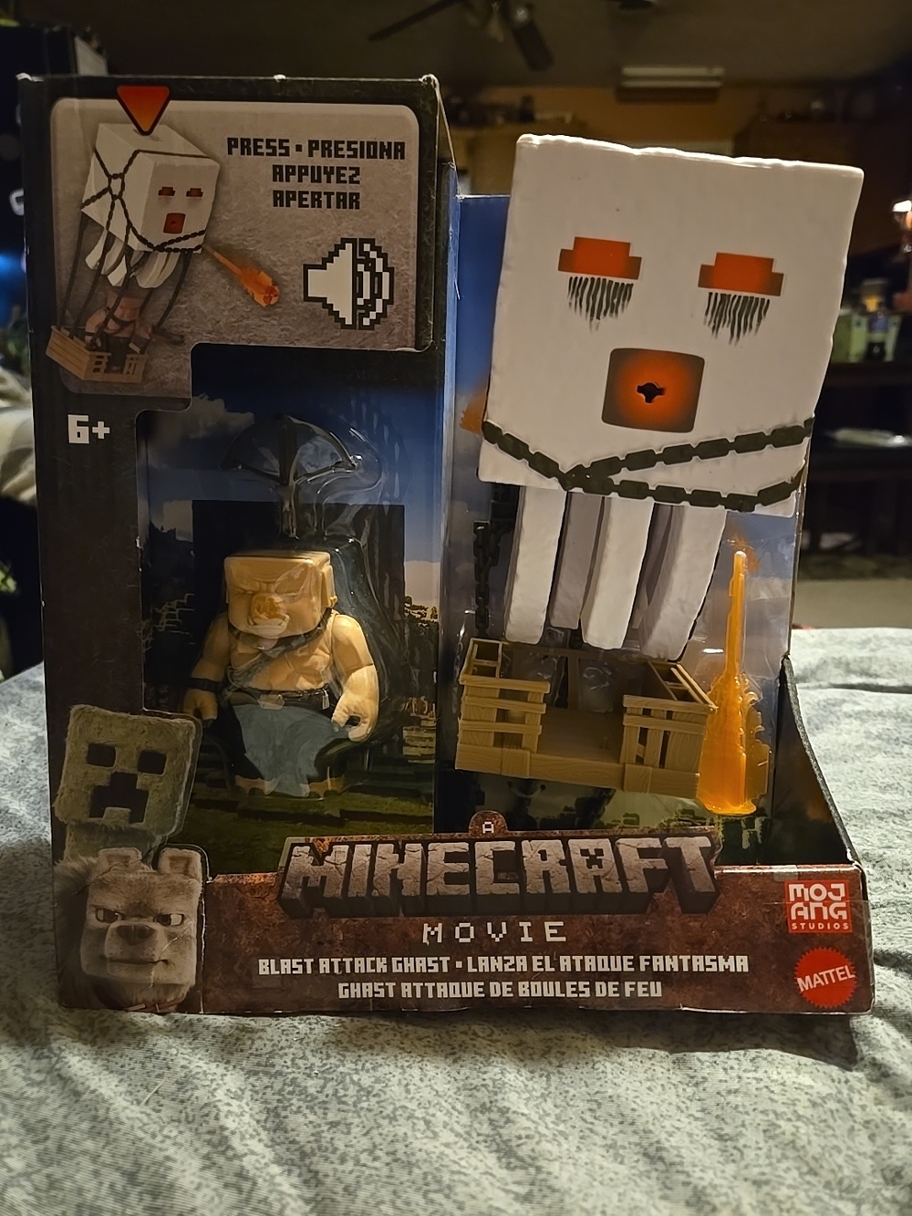 Mattel Minecraft Movie Blast Attack Ghast Figure - White & Orange